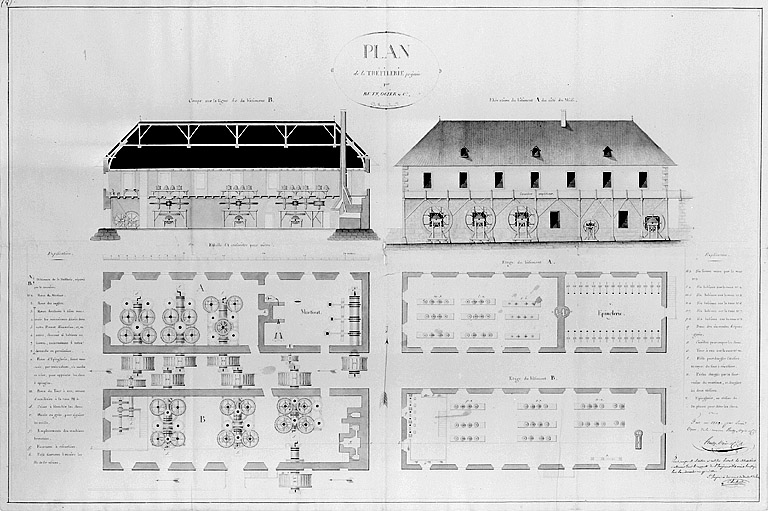 Plan de la Tréfilerie projetée par Ruty Ogier, et Cie de Morez - Jura.