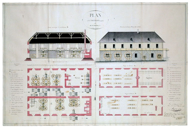 Plan de la Tréfilerie projetée par Ruty Ogier, et Cie de Morez - Jura.