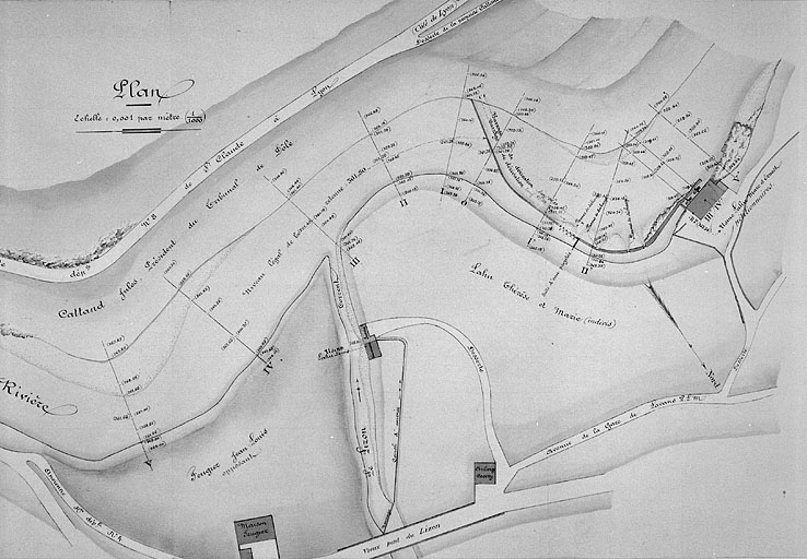 Usine hydraulique des fils de Louis Lahu négociants à Lavans [...] Plan.