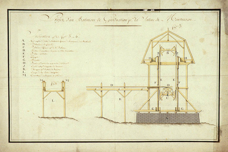 Projet d'un bâtiment de graduation pour la saline de Montmorot [fig. 5 et 6].