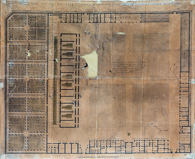 Plan de la nouvelle saline à construire entre Lons-le-Saunier et Montmorot.