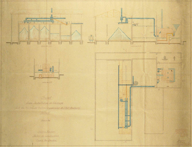 Projet d'une installation de séchage. S.A. des anciennes Salines domaniales de l'est - Montmorot. Atelier A.