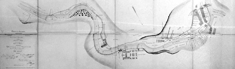 Réglement d'eau des usines de l'Hôpital et de celles des SSrs Ganivet et consorts. Plan général.