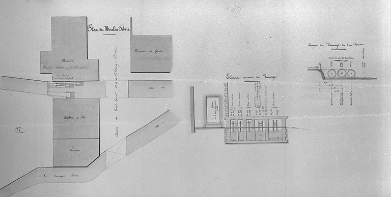 Réglementation des usines [...]. Plans et dessins de détail : détail du moulin Febvre.