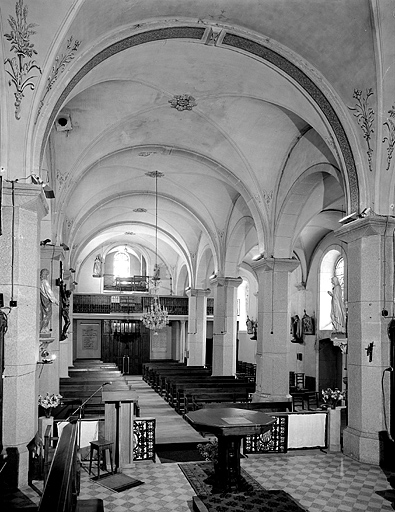 Elévation intérieure nord de la nef, vue depuis le choeur.