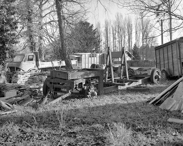 Chariot pour le transport des tranches de marbre.