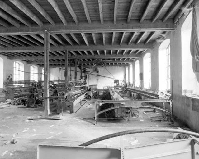 Intérieur de l'atelier de filature (premier étage du bâtiment J).