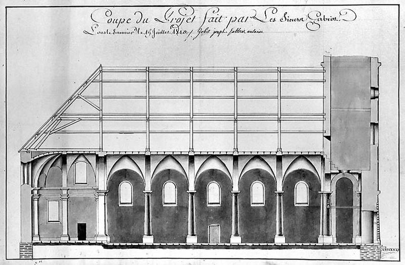 Coupe du projet fait par les sieurs Gabiot, 1810.