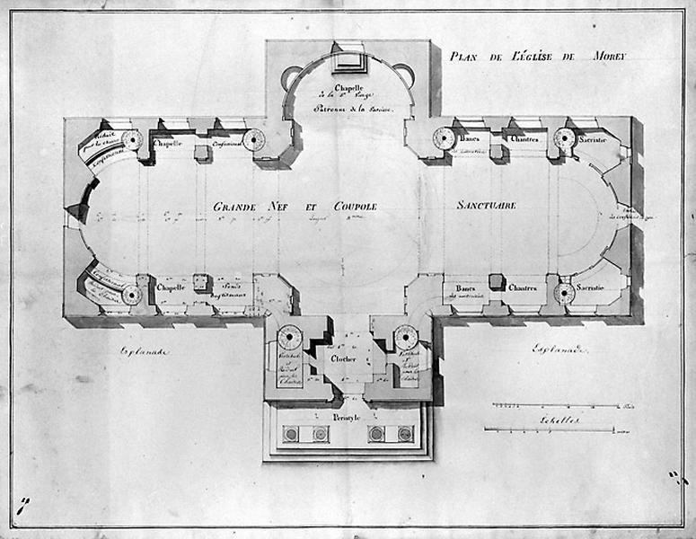 Plan de l'église de Morez, 1813.