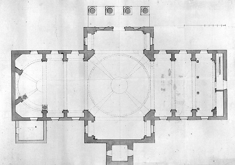 [Projet d'église. Plan au sol], 1813 ?