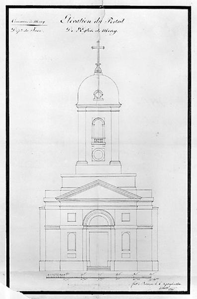 Elévation du portail de l'église de Morey, 1810.