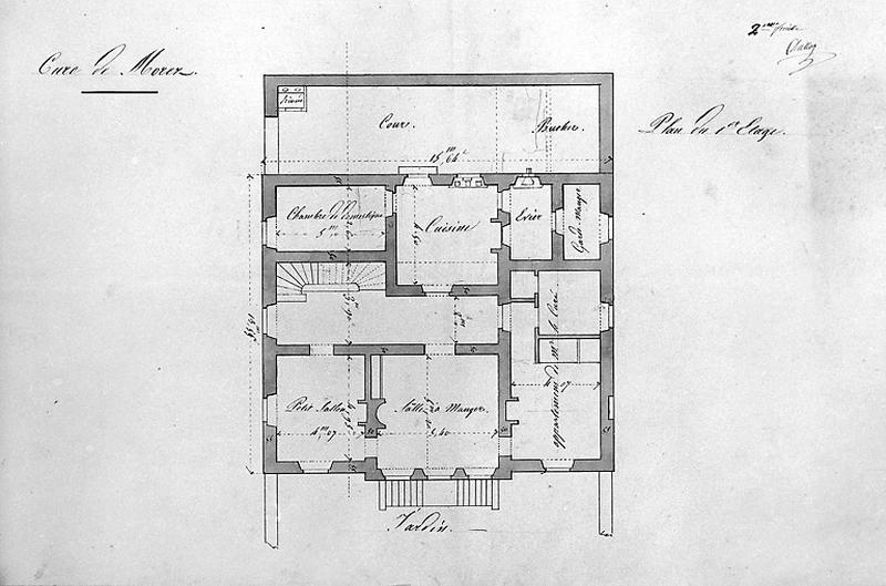 Cure de Morez. 2e feuille. Plan du 1er étage, 1836.