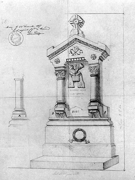 [Projet de monument à la mémoire du curé Grenier], 1877.