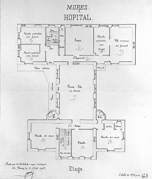 Morez. Hôpital. Etage, 1912.