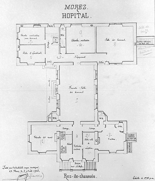 Morez. Hôpital. Rez-de-chaussée, 1912.