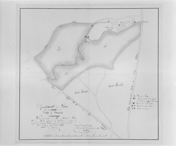 Plan de l'usine de Mr Monnier-Jobez située à Baudin [...], 1832.