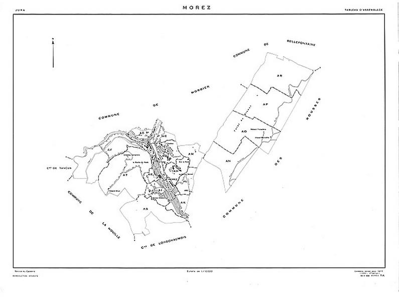 Morez. Tableau d'assemblage [plan cadastral], 1980.