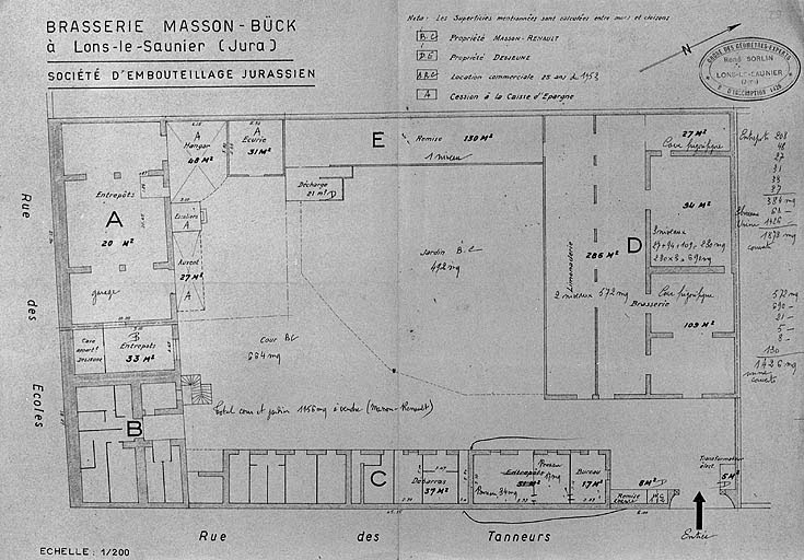 [Plan d'ensemble de la brasserie Masson-Bück à Lons-le-Saunier (Jura)].