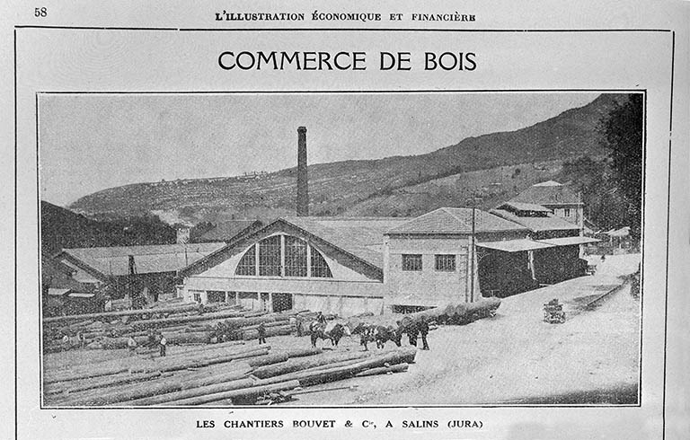 Les chantiers Bouvet & Cie, à Salins (Jura), milieu des années 1920.