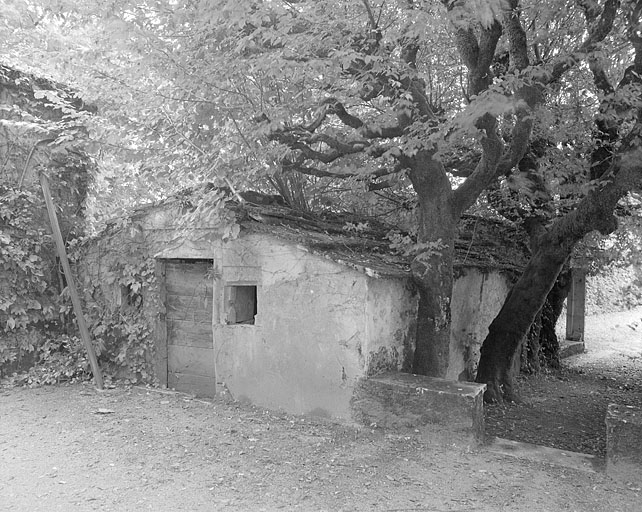 Fournil extérieur couvert en pierres plates.