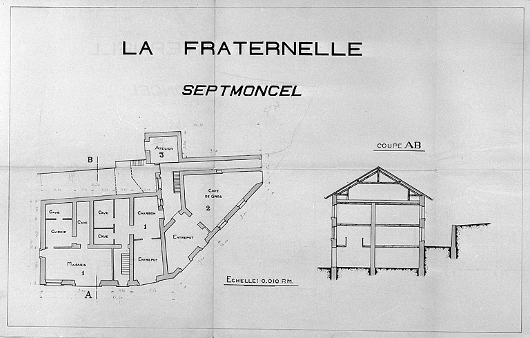 La Fraternelle, Septmoncel [plan du rez-de-chaussée, coupe].