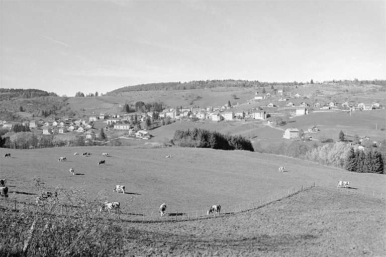 Le village de Septmoncel depuis le hameau sur l'Etain.