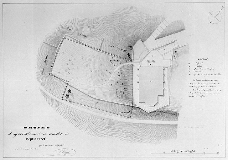 Projet d'agrandissement du cimetière de Septmoncel [plan-masse].