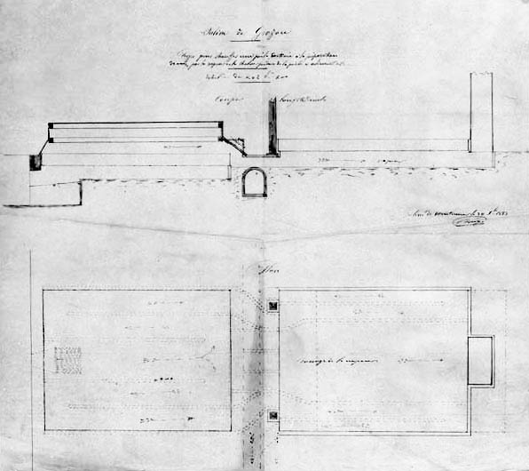 Saline de Grozon. Projet pour chauffer une poêle destinée à la préparation des eaux, par la vapeur et la chaleur perdue de la poêle à alimenter.