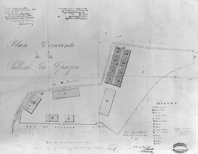 Plan d'enceinte de la saline de Grozon.