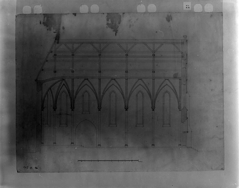 [Projet (?) de coupe longitudinale de la chapelle de Baudin], s.d. [vers 1853].