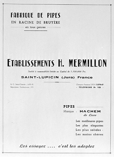 Page de couverture du catalogue de vente des Etablissements Mermillon.