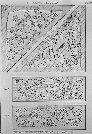 [Fabrique Gay : modèles de] panneaux découpés.
