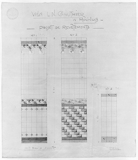 Villa L.N. Gauthier à Molinges. Projet de Revêtements. Mr David Archte.