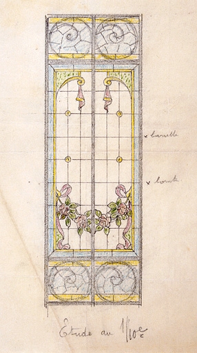 Etude au 1/10e [pour les verrières de la véranda].