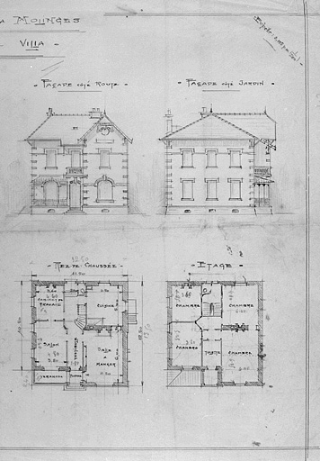 M. N. Gauthier à Molinges. Avant-projets de Villa [détail de la partie droite : 2e avant-projet].