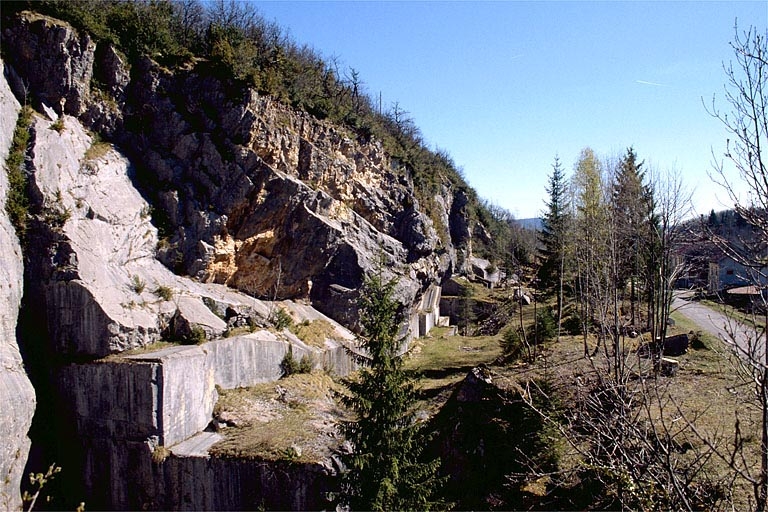 Carrière de Champied, à Pratz : vue d'ensemble depuis le nord.