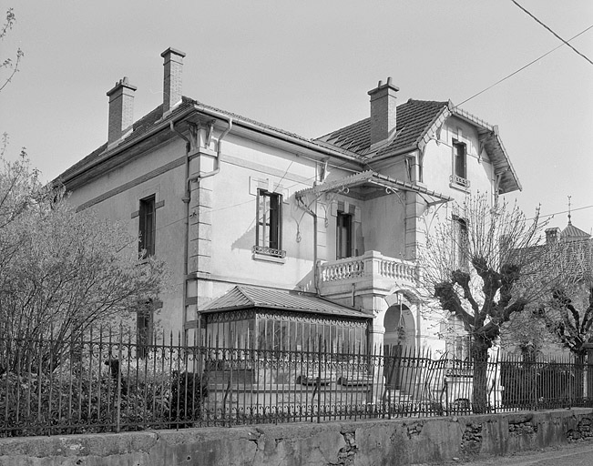 Vue d'ensemble de la façade antérieure, de trois quarts gauche.