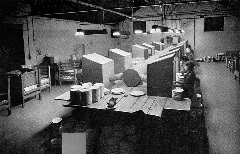 L'atelier de brossage.