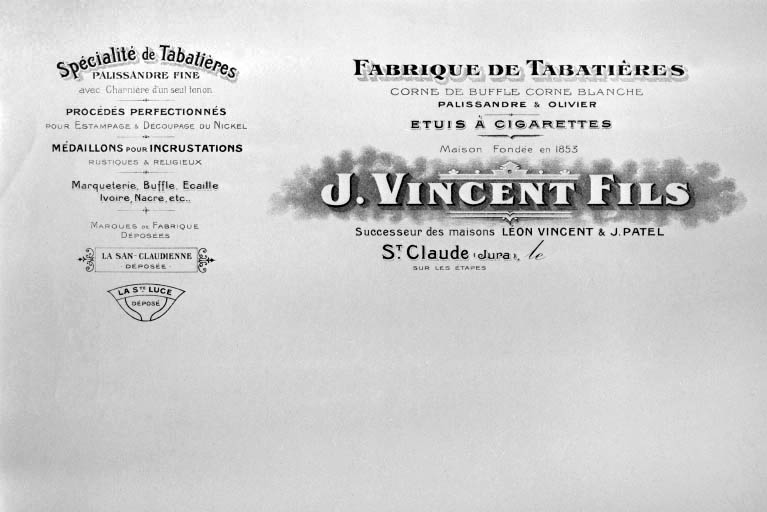 Fabrique de tabatières J. Vincent Fils.