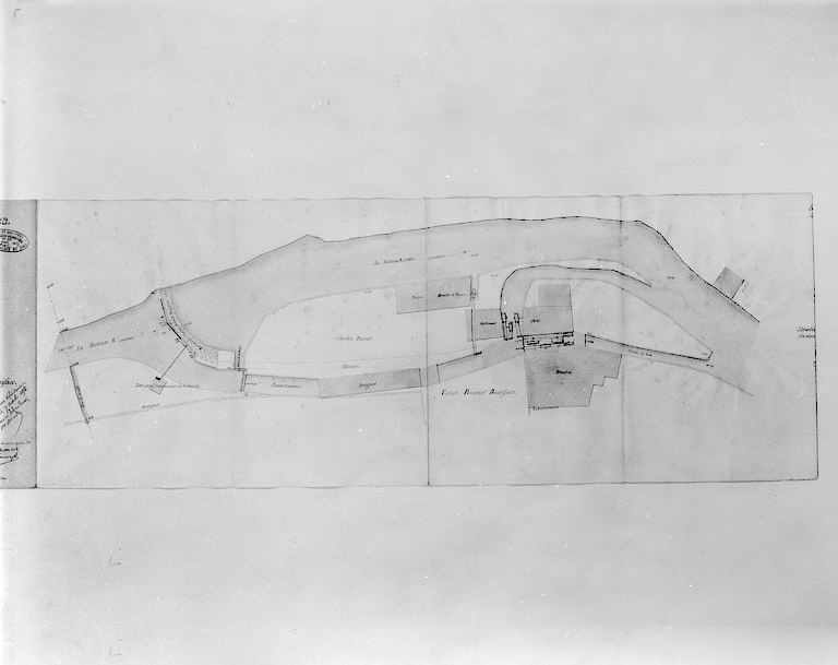Règlement d'eau de l'usine Boniface Bonnet dite Moulin de Malpertuis. Plans et dessins de détail.