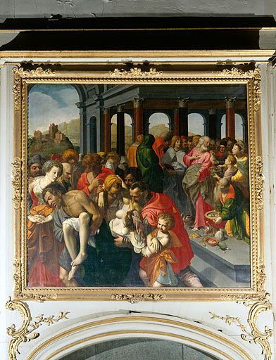 Tableau : la mort de Saphire (Besançon, cathédrale Saint-Jean).
