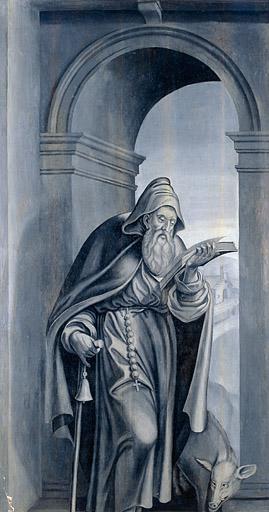 Panneau 1 verso : saint Antoine.