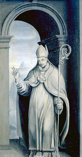 Panneau 4 verso : saint Augustin?