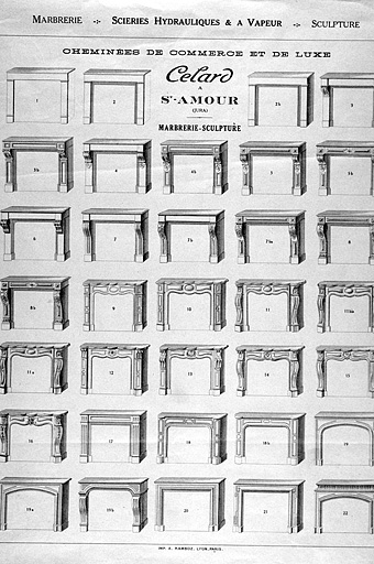 Production : Cheminées de commerce et de luxe. Célard à St-Amour (Jura) [affiche].