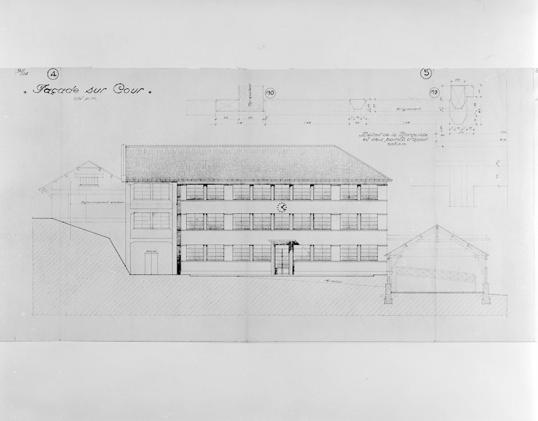 [Projet d'agrandissement de l'usine] Façade sur cour.