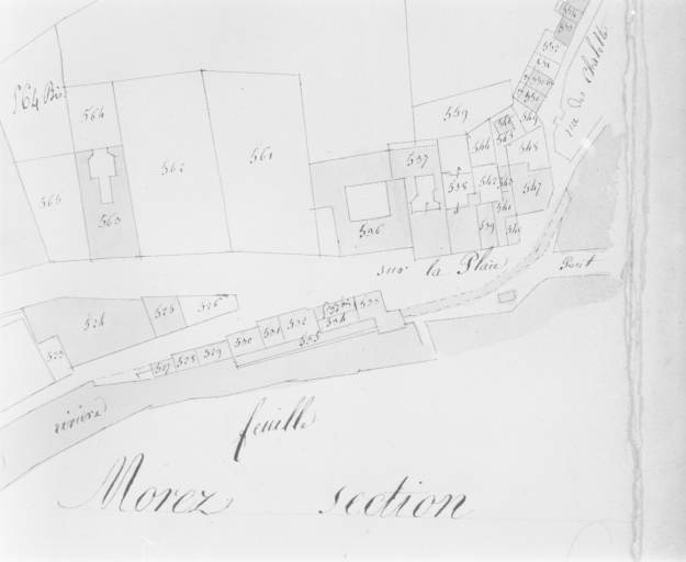 Morez. Section unique 2e feuille [plan de situation extrait du plan cadastral].
