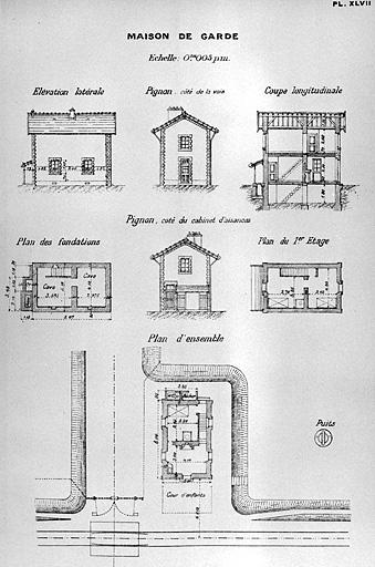 [Plans, coupe et élévations], [1919].