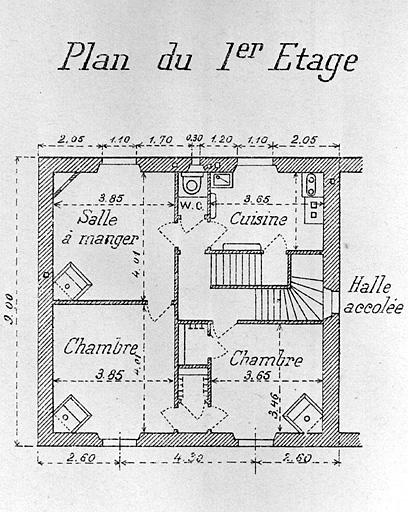 Bâtiment des voyageurs [... Détail :] Plan du 1er étage, [1919].