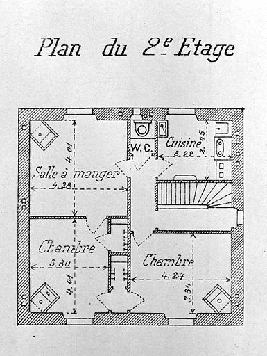 Bâtiment des voyageurs [... Détail :] Plan du 2e étage, [1919].