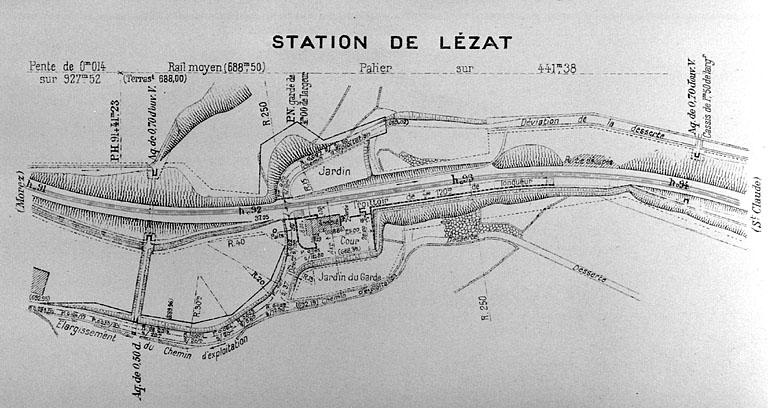 Station de Lézat [plan-masse et de situation], [1919].